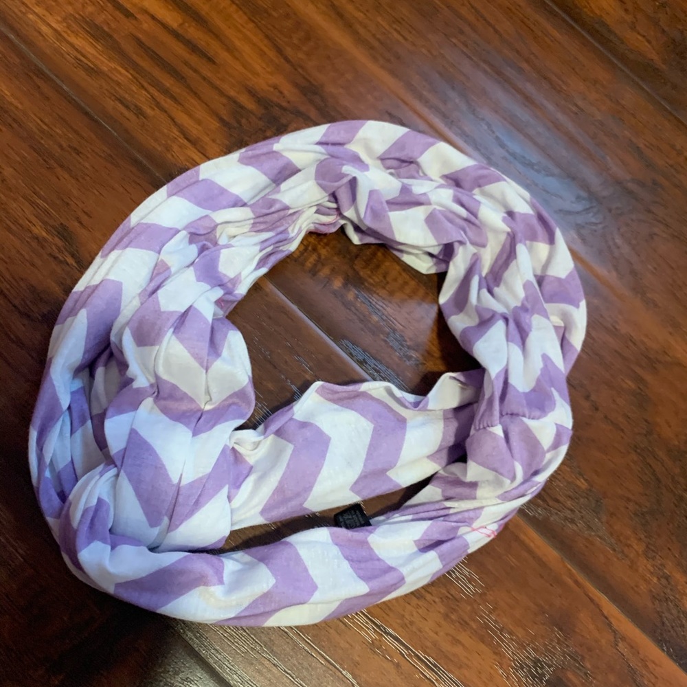 Purple and white scarf